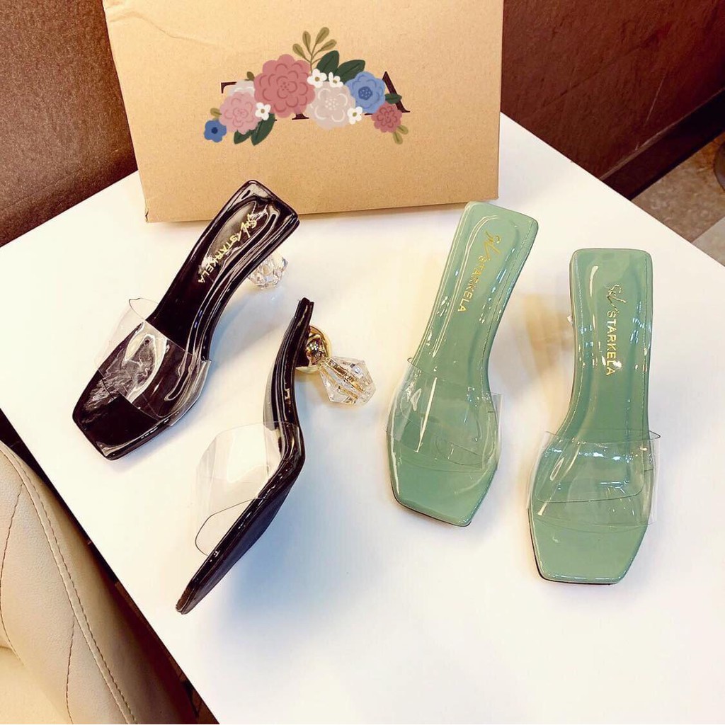 Dép Cao Gót Nữ Thời Trang, Sục Nữ Thiết Kế Gót Cực Xinh Cao 7Cm Hàng Chuẩn Size Gồm 2 Màu Xanh Ngọc