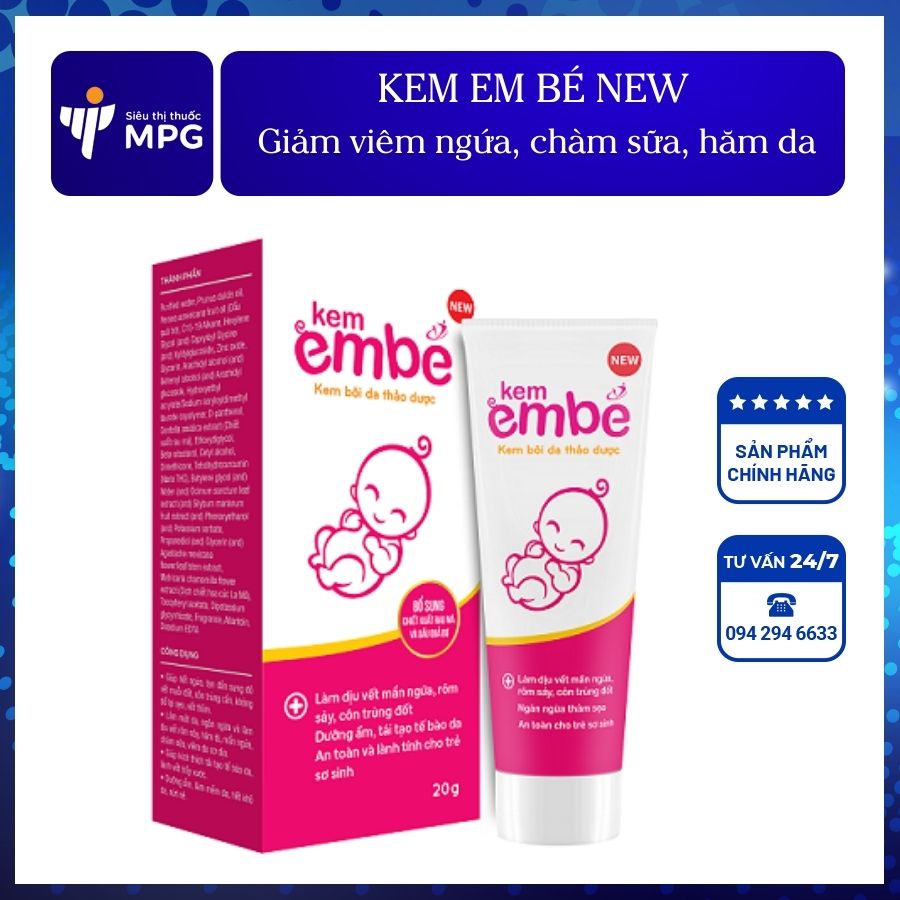 Kem em bé - Hết viêm ngứa, ngừa thâm sẹo, tuýp 20g