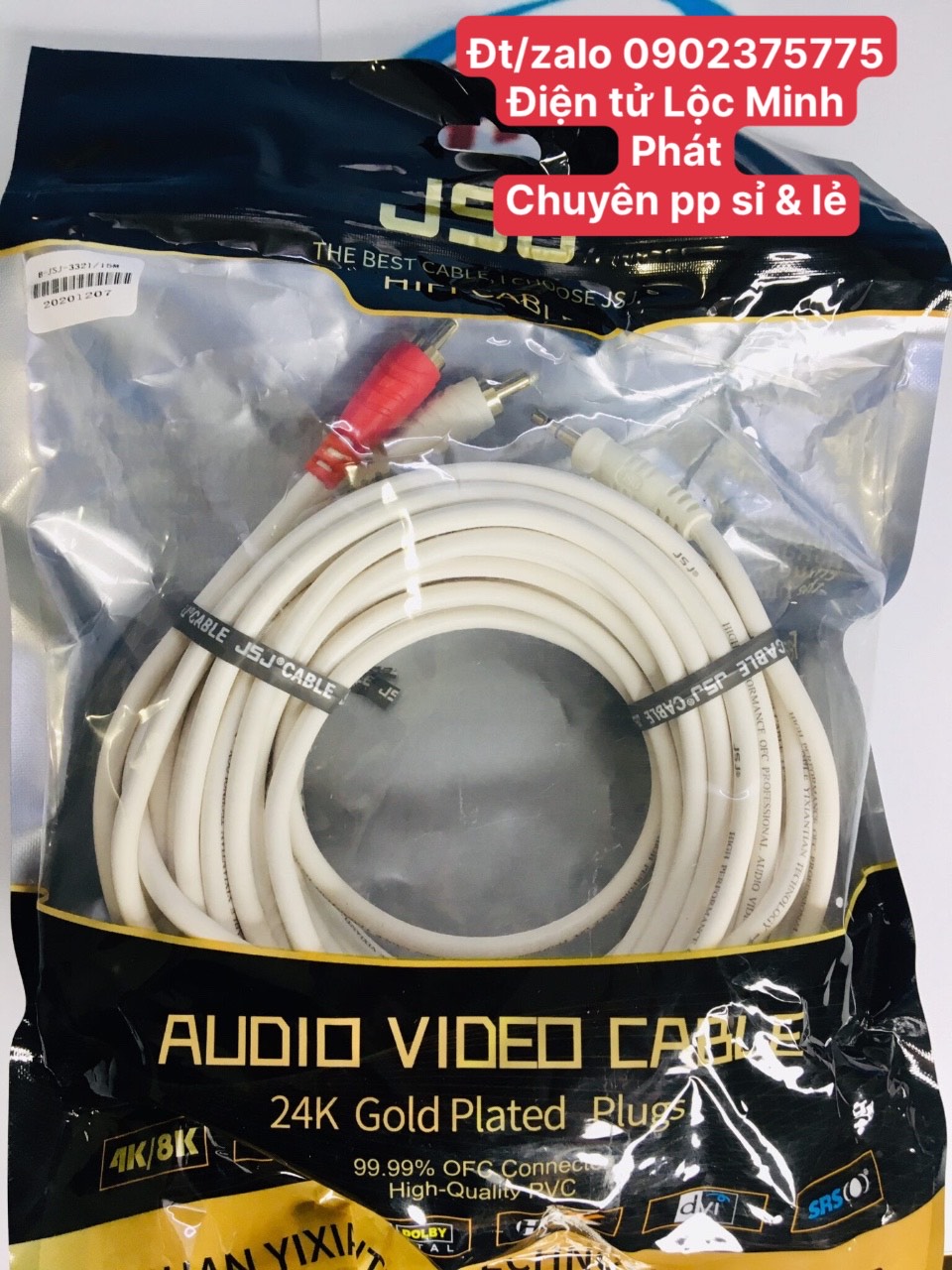 Dây av 3.5 ly ra 2 đầu bông sen jsj dài 15 mét