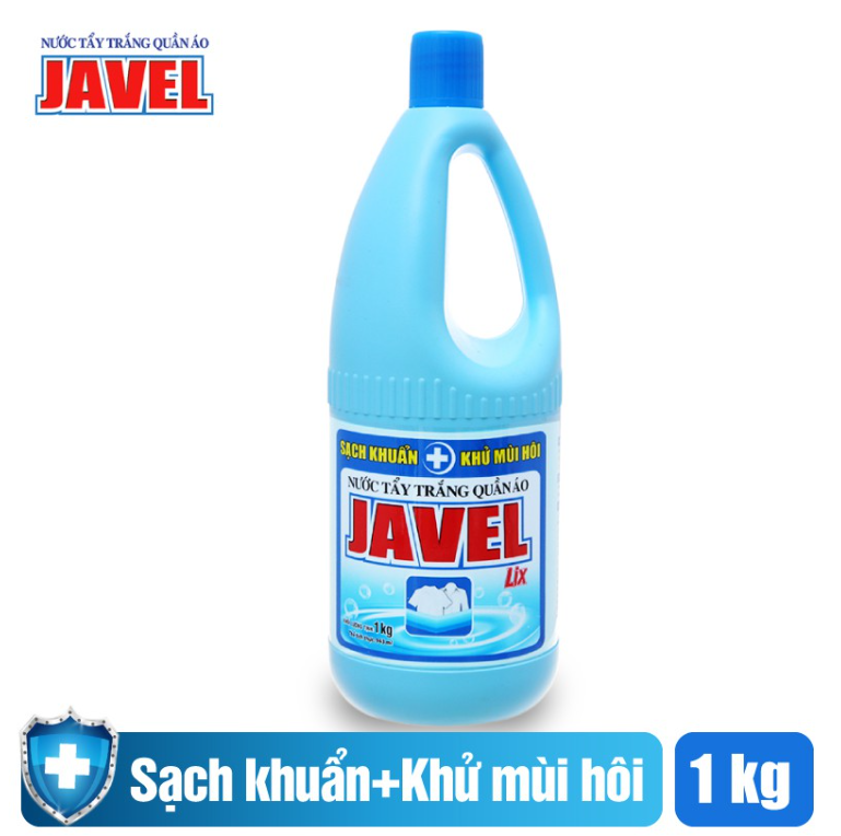 Nước tẩy trắng quần áo Javel Lix 1Kg - Sạch khuẩn Khử mùi hôi