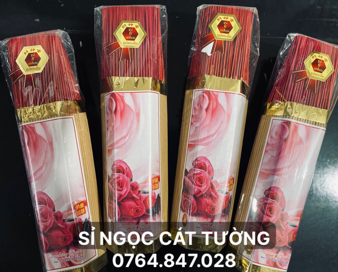 Nhang sạch thai lan hương hoa hồng 500cây 32cm - ít khói - hương thơm dịu ngọt không hóa chất- nhang thiên nhiên