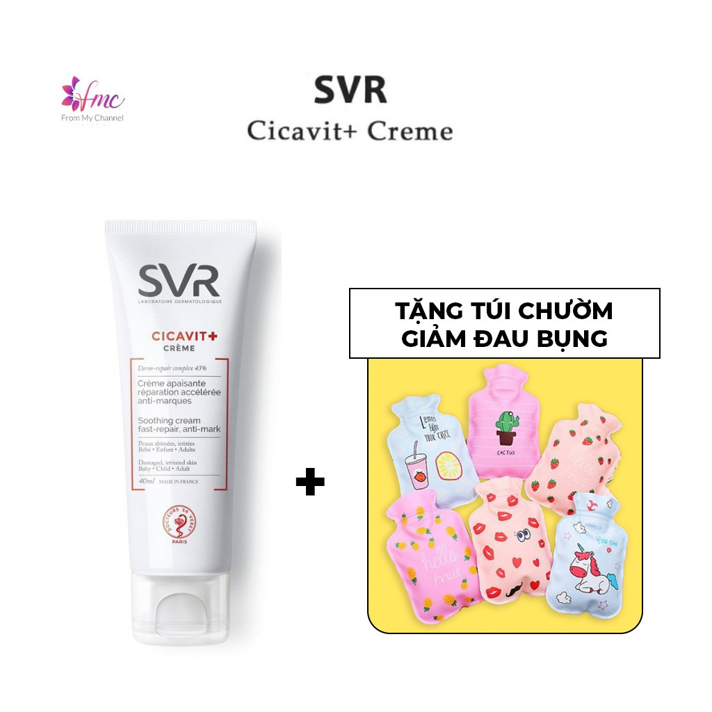 [MUA 1 TẶNG 1] Kem dưỡng và làm dịu - Dành cho da bị nứt nẻ hay mẩn đỏ - SVR  Cicavit + Creme 40ml + Tặng 1 túi chườm giảm đau bụng