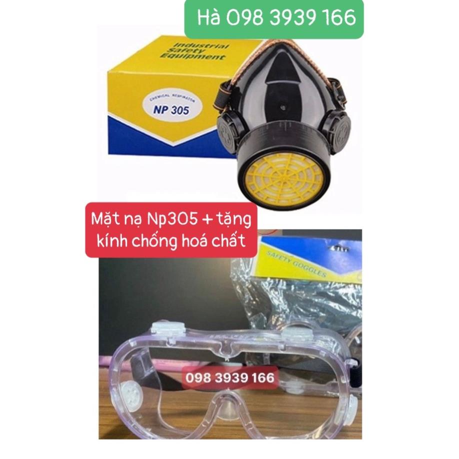Mặt nạ phòng độc NP305 phun thuốc trừ sâu, độc hại + tặng kính chống hoá chất