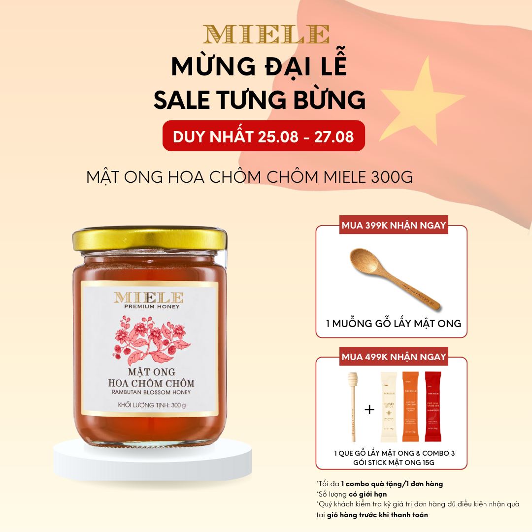 Mật ong hoa chôm chôm miele 300g
