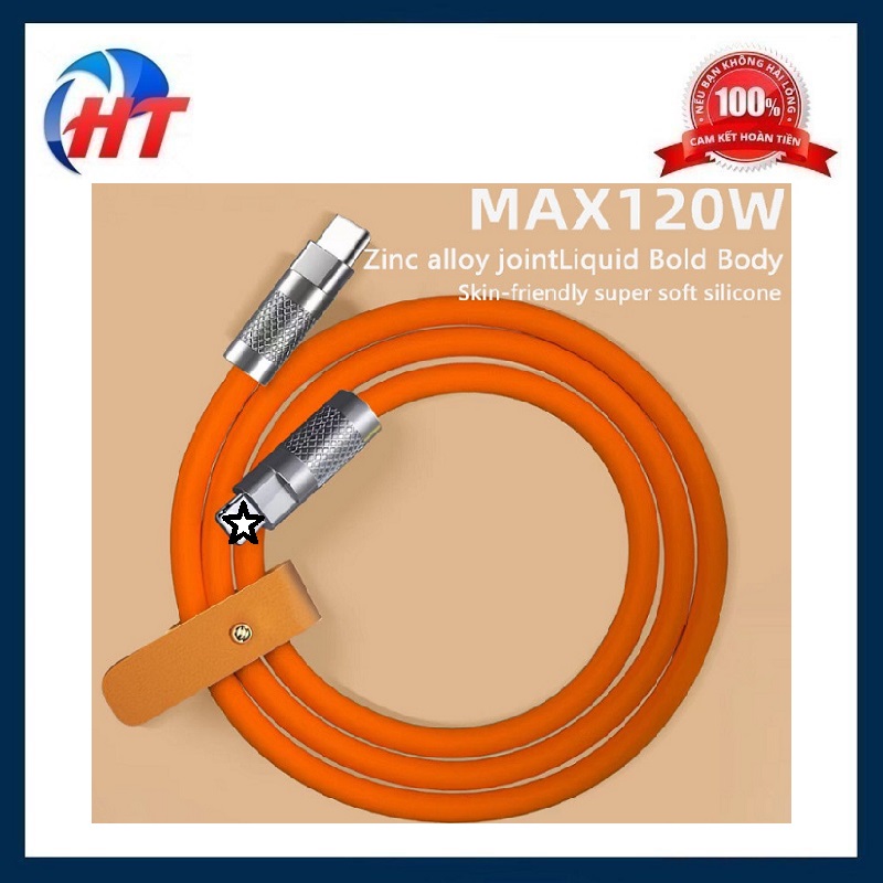 Dây cáp sạc nhanh 120w cá mập typec ra i.p