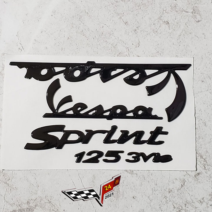 Tem vespa sprint 125 3v ie màu đen - 3d