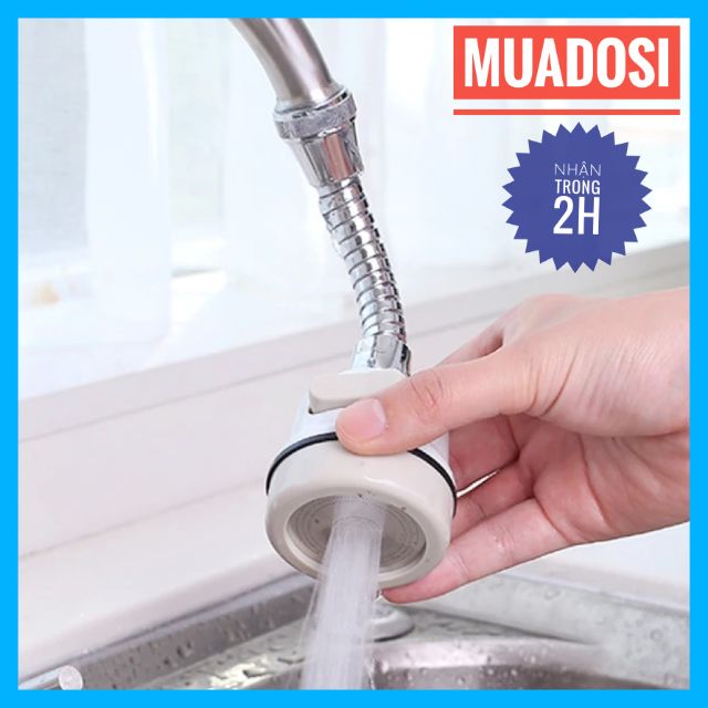 Đầu Vòi Nước Nối Dài Rửa Chén Bát Tăng Àp Xoay 360° Tích Hợp Nút Chỉnh Chế Độ Phun Tiện Lợi