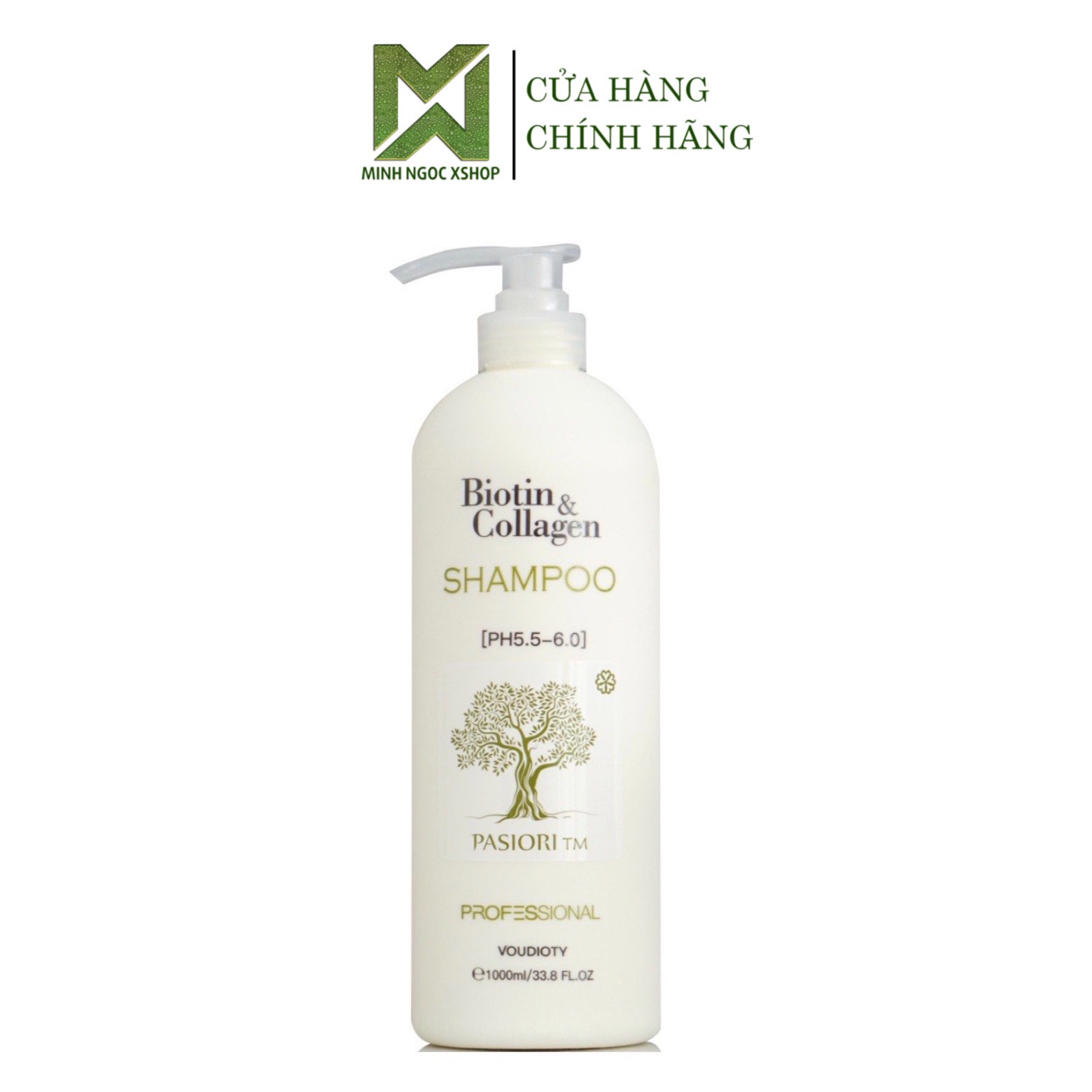 Dầu gội phục hồi, chống rụng tóc Biotin Collagen Voudioty trắng 1000ml
