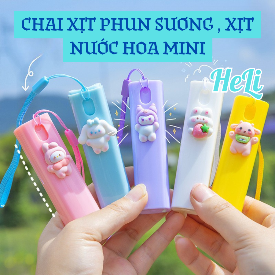 HC0370 CHAI XỊT NƯỚC HOA MINI 10ml/ CHAI XỊT PHUN SƯƠNG CÓ GẮN STICKER DỄ THƯƠNG