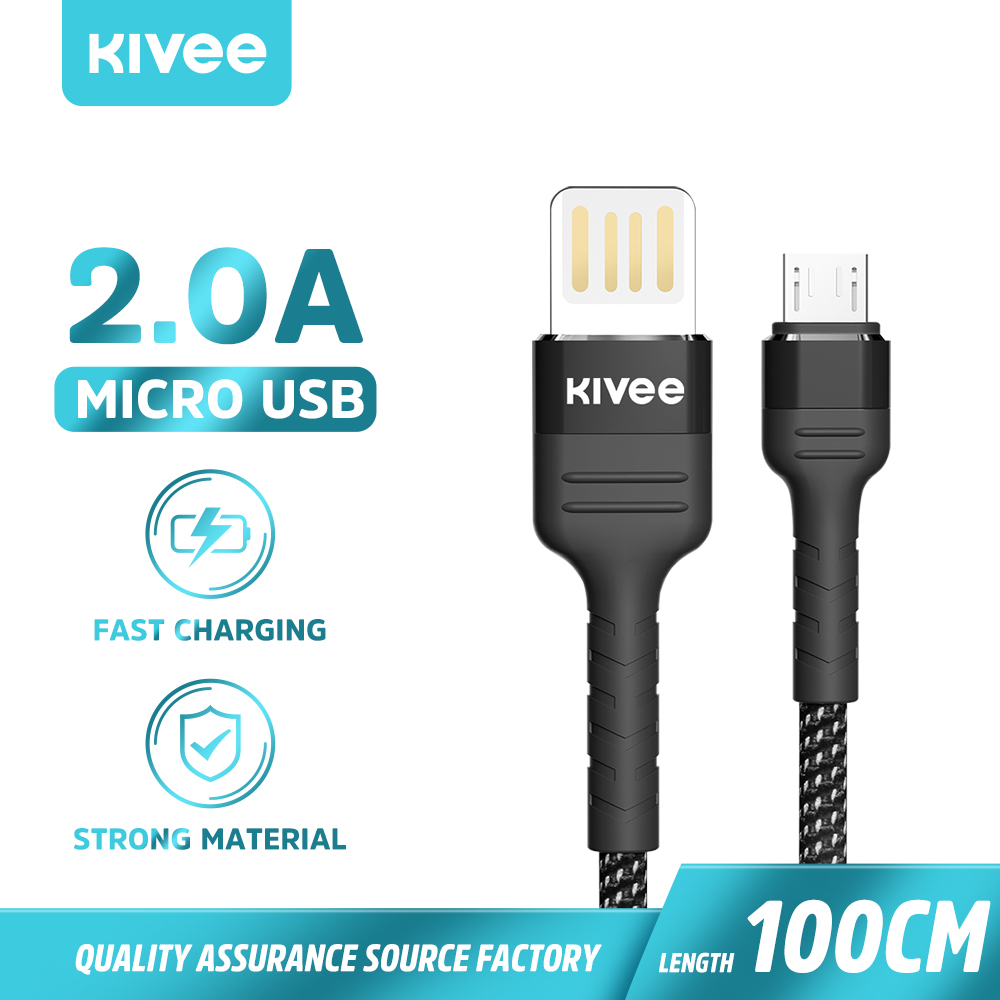 Kivee cáp sạc micro usb sạc nhanh 1m cho mp3 mp4 redmi oppo vivo samsung