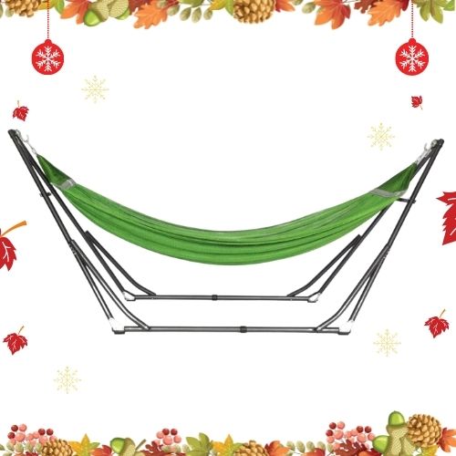 Bộ võng xếp du lịch BAN MAI: sắt sơn tĩnh điện và võng lưới thép số 9, gọn nhẹ, 7kg