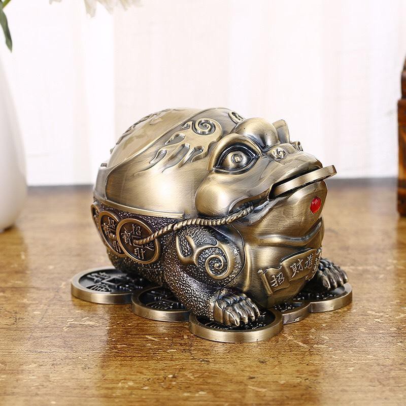 Bộ gạt tàn cóc hợp kim mạ đồng sang trong cho phòng khách