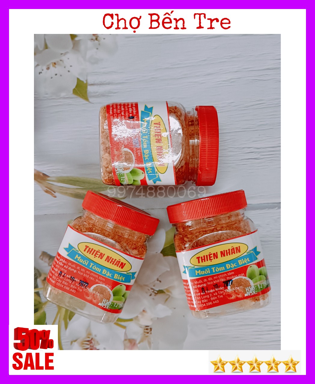 Hủ 200gr muối tôm thiện nhân- chợ bến tre