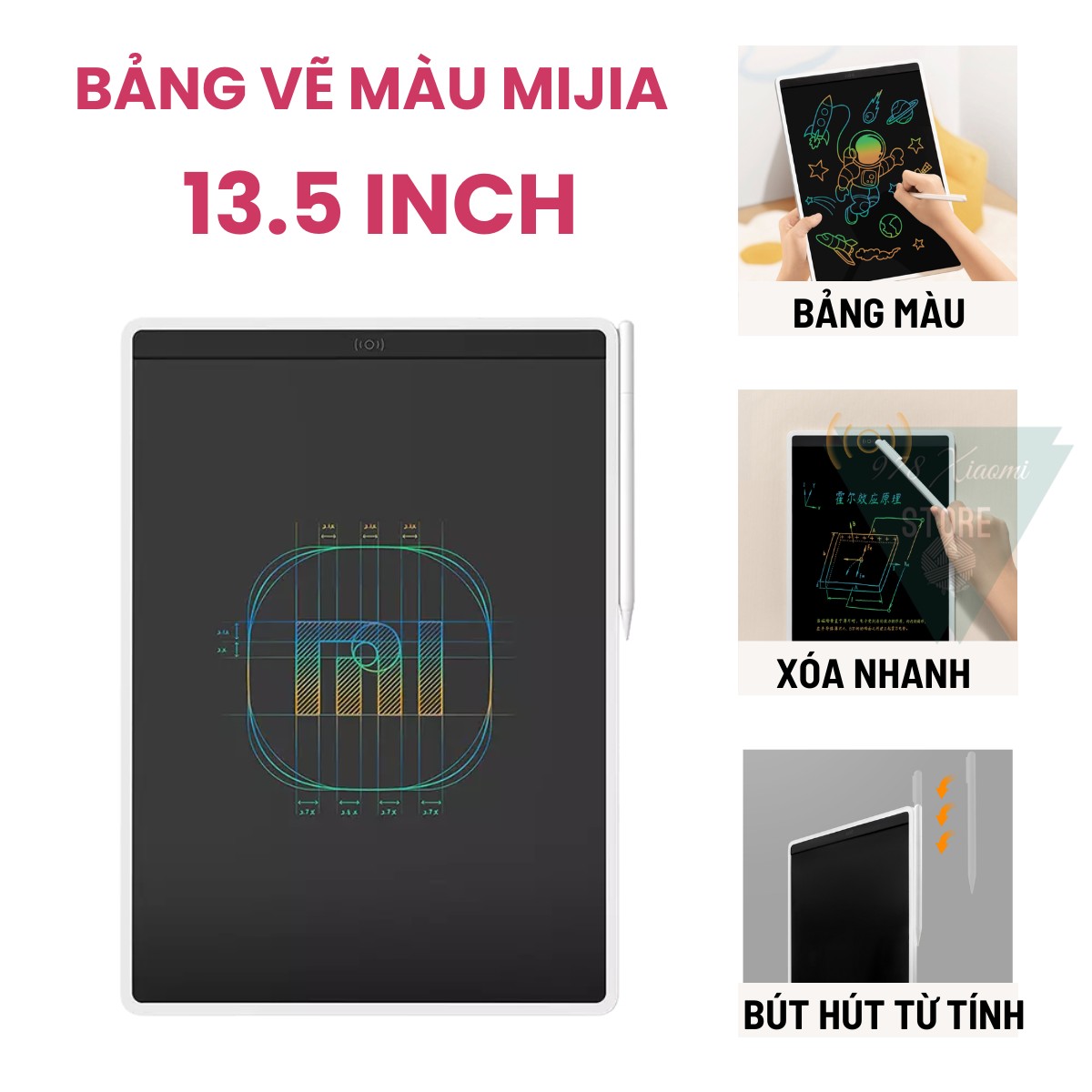 Bảng vẽ điện tử xi aomi mijia lcd 13.5 inch - bảng vẽ màu tự xóa xi aomi