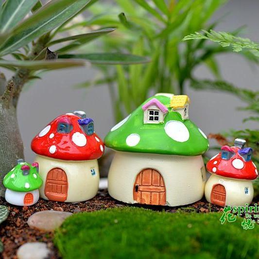 Phụ kiện tiểu cảnh - nhà nấm lớn trang trí terrarium bể cá chậu hoa kiểng