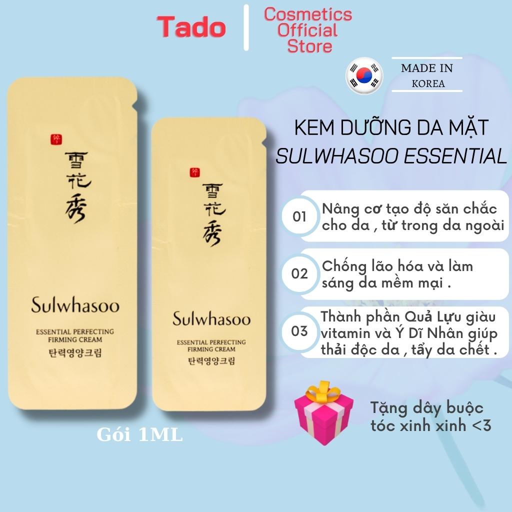 Combo 5 gói kem dưỡng da mặt Sulwhasoo Esential Perfecting Firming Cream kem chống lão hóaSulwhasoo nâng cơ và làm sáng da gói 1ml , date 2024 , Tado Cosmetics Store