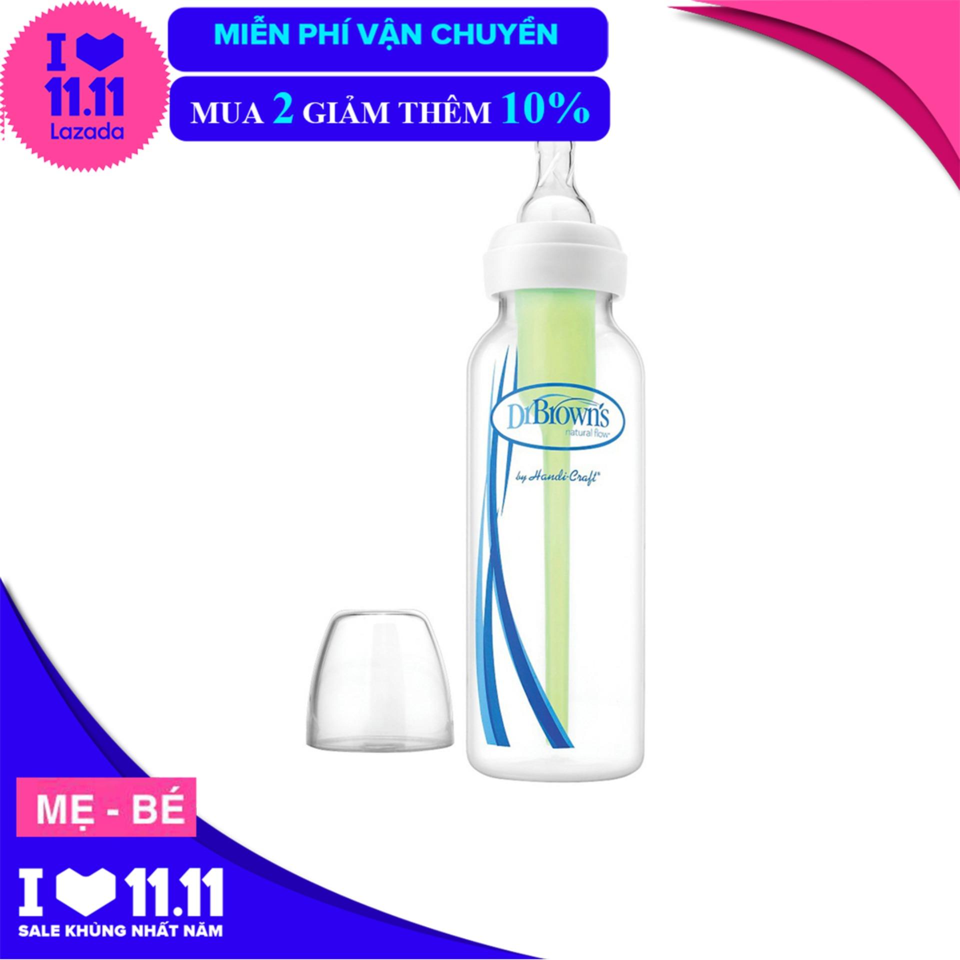 Bình sữa DR. BROWN Option cổ hẹp 250ml chính hãng