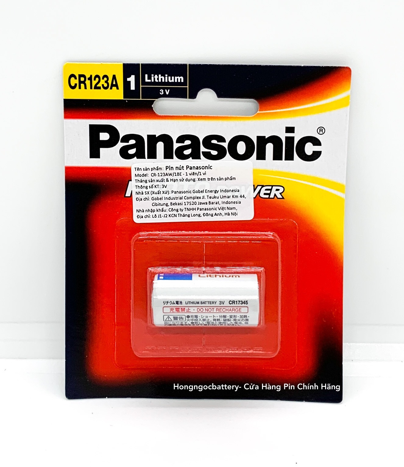 Pin CR123 ( CR123A ) Lithium 3V Panasonic - Hàng Chính Hãng