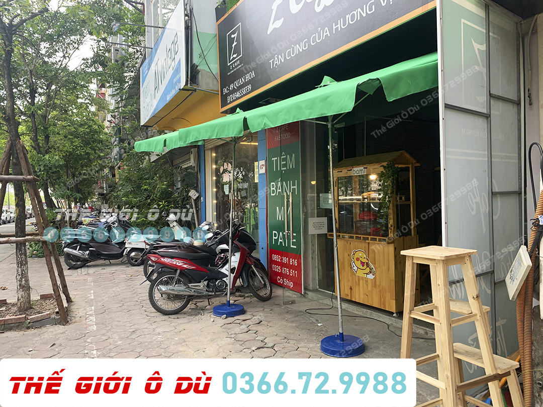 (Chưa đế)Ô Dù Mái Chéo Mái nghiêng Vải Bạt 2m5x3m( Chưa bao gồm chân đế 15kg)