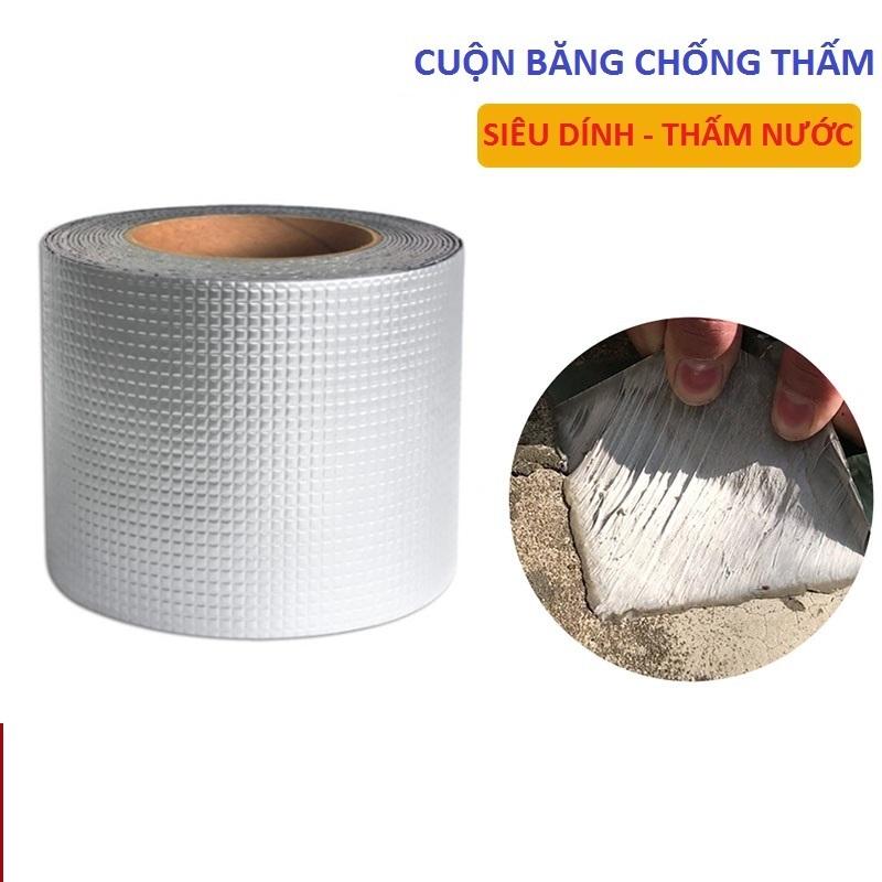 Băng keo dính đa năng siêu chắc: vá trần nhà dột, vá xô thủng, chậu thủng LOẠI TO RỘNG 10CM, DÀI 5M, Keo dán chống thấm đa năng cho gia đình, giá SIÊU KHUYẾN MÃI