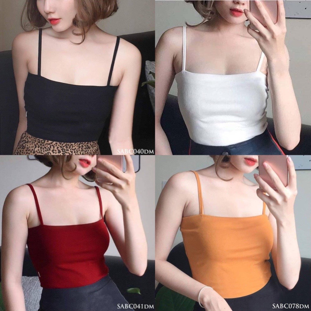 Áo hai dây tivi nữ kiểu ôm body chất lụa mịn mát thích hợp mặc hè - va003