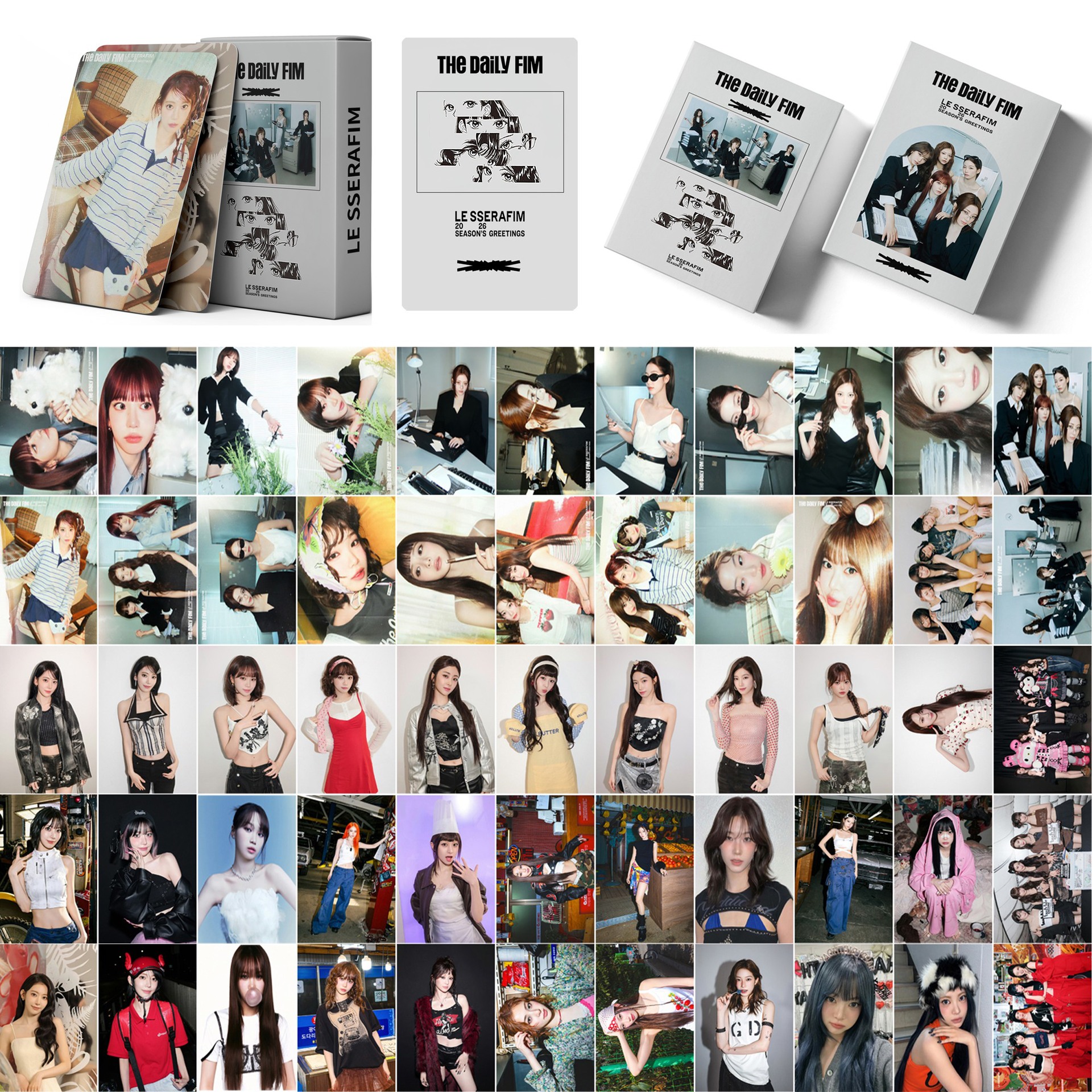 Set 55 lomo card LESSERAFIM Season's Greeting 2026