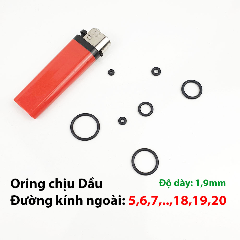 [5mm-20mm]*1,9mm - Gioăng sim cao su siêu nhỏ loại dày 1,9mm