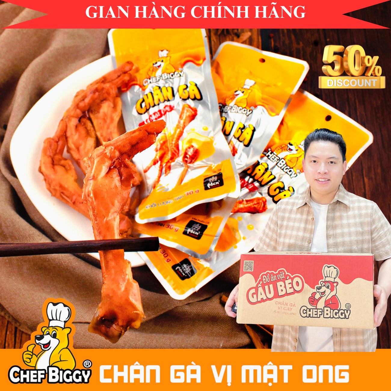 1 chiếc chân gà vị cay chef biggy 42g