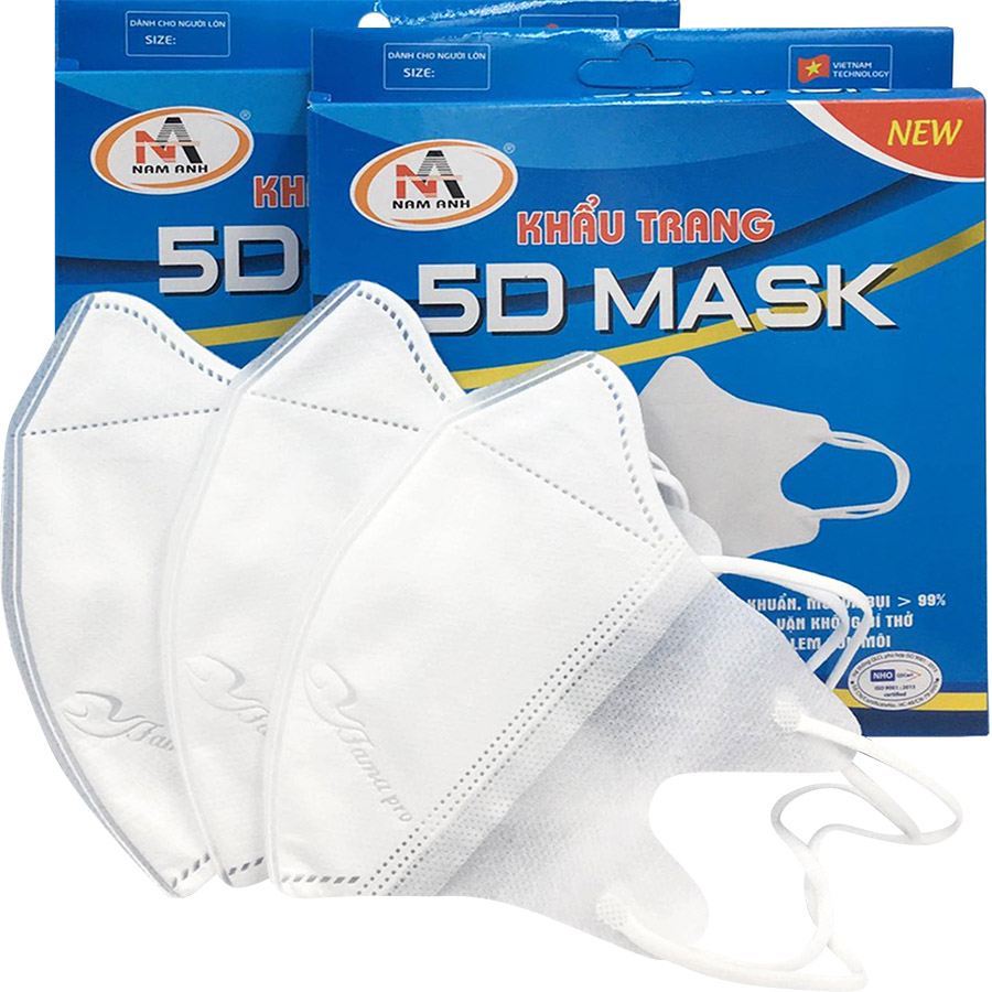 200 cái khẩu trang 5d mask nam anh 3 lớp hộp 10 cái -na2005d-anna