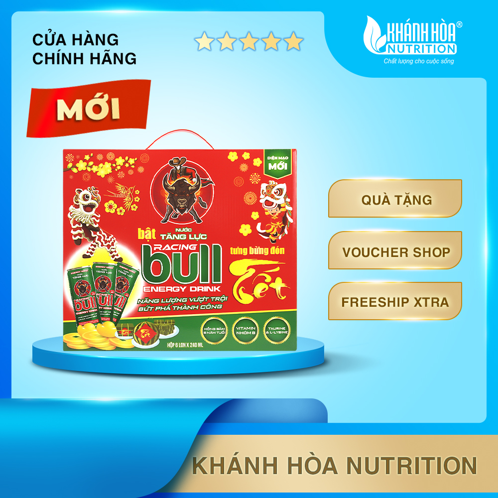 Hộp Quà TẾT Nước Tăng Lực Racing Bull - Hộp 6 lon x 240ml