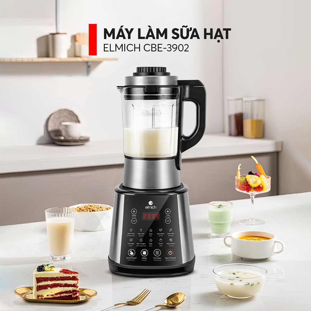 Máy làm sữa hạt Elmich CBE 3902 Mới (Dung tích cối xay 1.75L, Công suất 800W, BH 24 tháng)