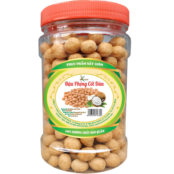 [HCM]Đậu Phộng Da Cá Sấy Nước Cốt Dừa Thơm Ngon hiệu SK FOOD- Hũ 200G (Món ăn vặt)