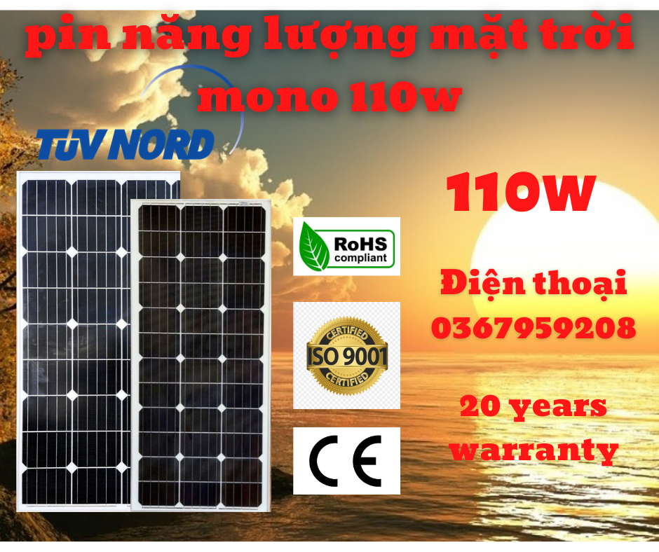 Tấm pin năng lượng mặt trời 110w mono