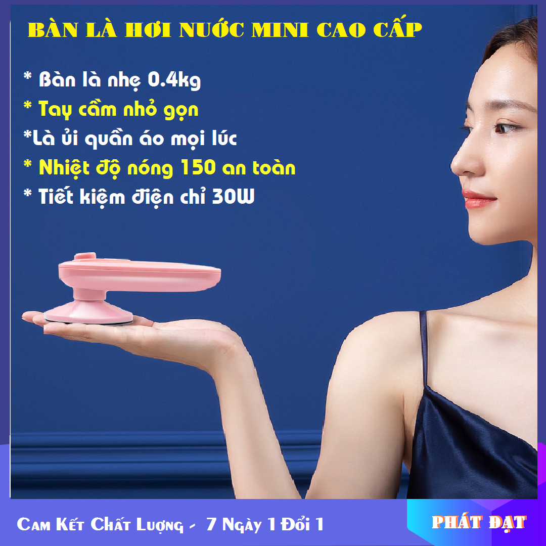Bàn là hơi nước, Bàn là mini du lịch cầm tay an toàn tiết kiệm điện nhỏ gọn ủi nhanh mọi loại vải