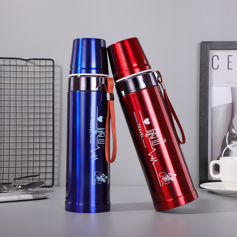 Bình Giữ Nhiệt INOX 304 cao cấp 750ml Pure Healthy Happy 3 lớp chân không giúp giữ nhiệt lâu hơn - Bình nước giữ nhiệt tiện lợi pha trà, pha cà phê ... nắp có thể dùng làm cốc uống