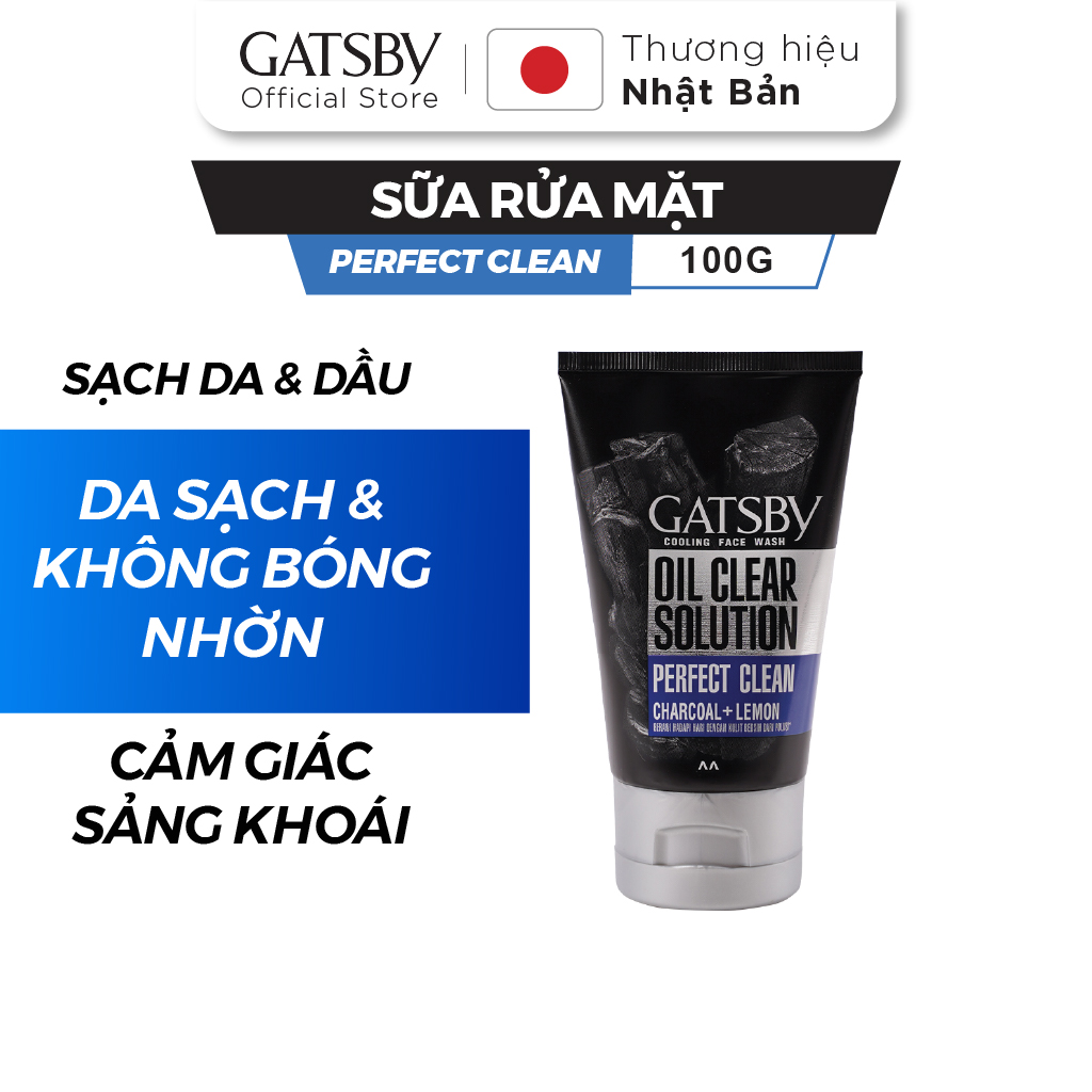 Sữa rửa mặt mát lạnh GATSBY Cooling Perfect Clean - Sạch da hoàn hảo 100g