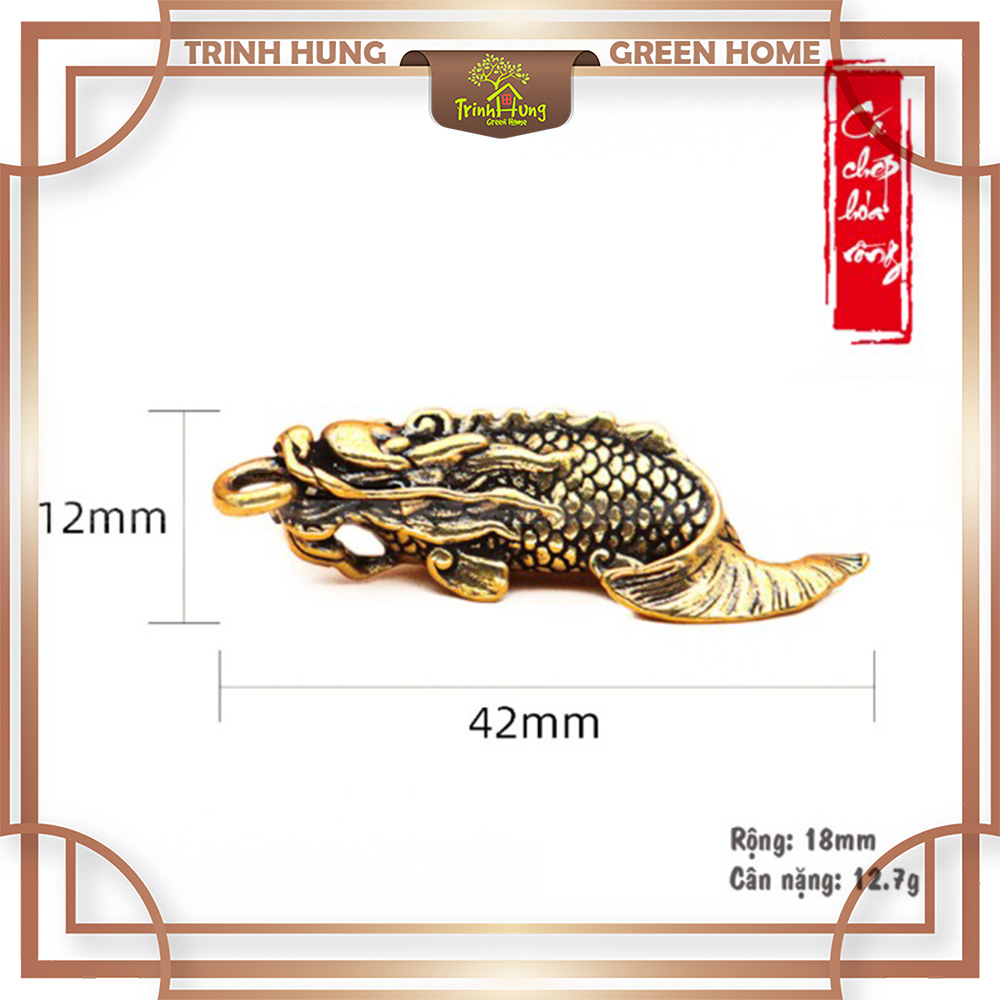 Cá chép hóa rồng 02 chất liệu đồng thau TD35