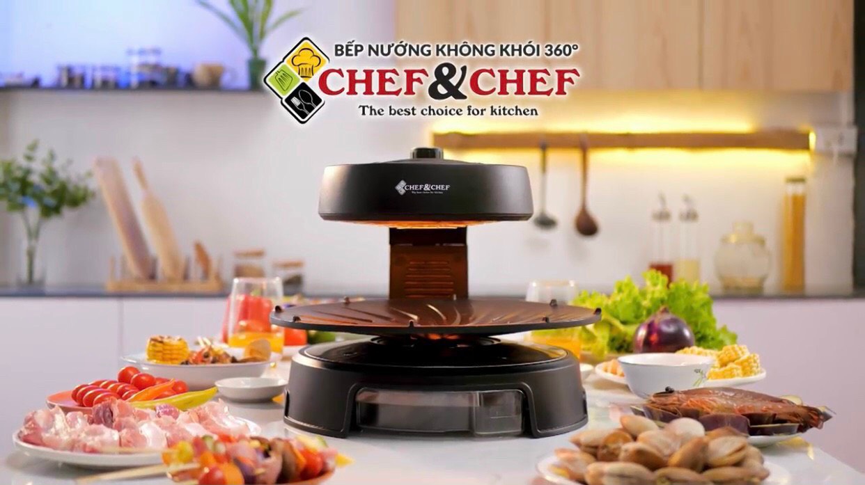 Bếp nướng hàn quốc, bếp nướng điện đa năng tiện lợi, đơn giản, dễ sử dụng, bếp nướng điện chef&chef bbq hàn quốc