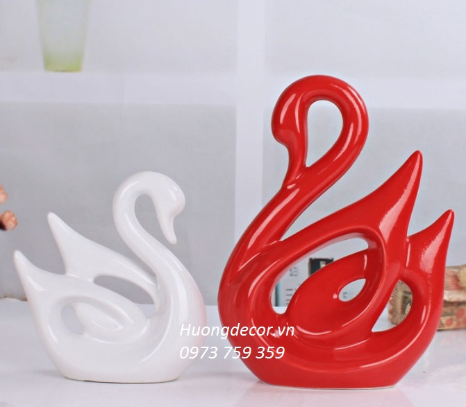 Đôi thiên nga đỏ trắng A007