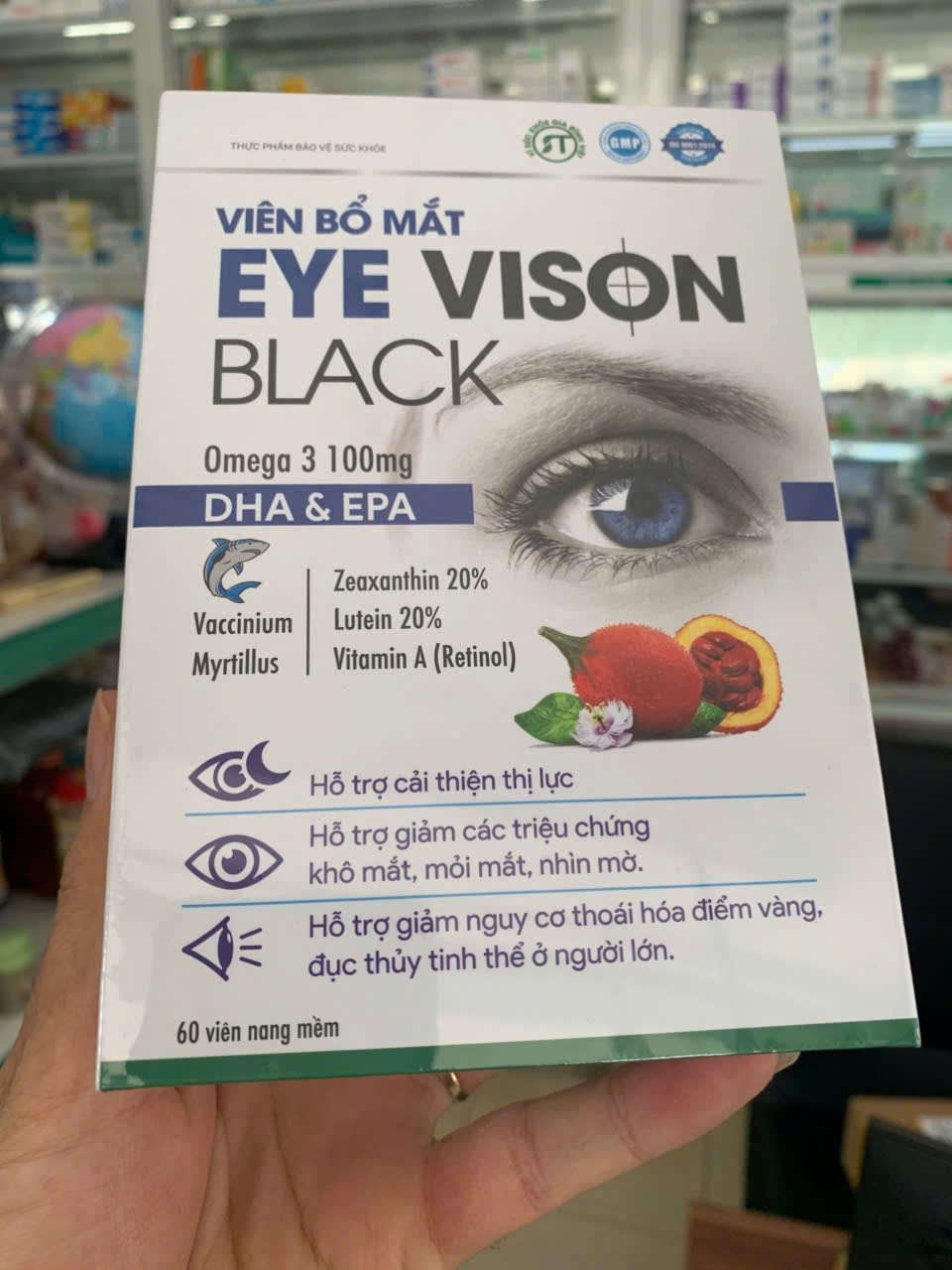 Eye Vison Black Eye Supplements, Box of 60 Tablets, Helps Reduce the Risk of Macular Degeneration and Cataracts