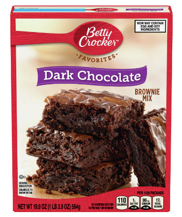 Bột Làm Bánh Pha Sẵn Brownie Socola Đen Betty Crocker Super Moist Dark Chocolate Brownie Mix, Family Size (Hộp 564gr) - USA