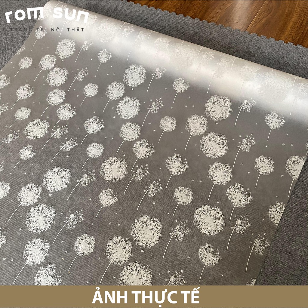 Decal dán kính, giấy đề can dán kính họa tiết hoa bồ công anh trắng, dán kính cửa sổ phòng khách đẹp chống nắng đẹp giá rẻ 90x50cm, phim dán kính chống nắng