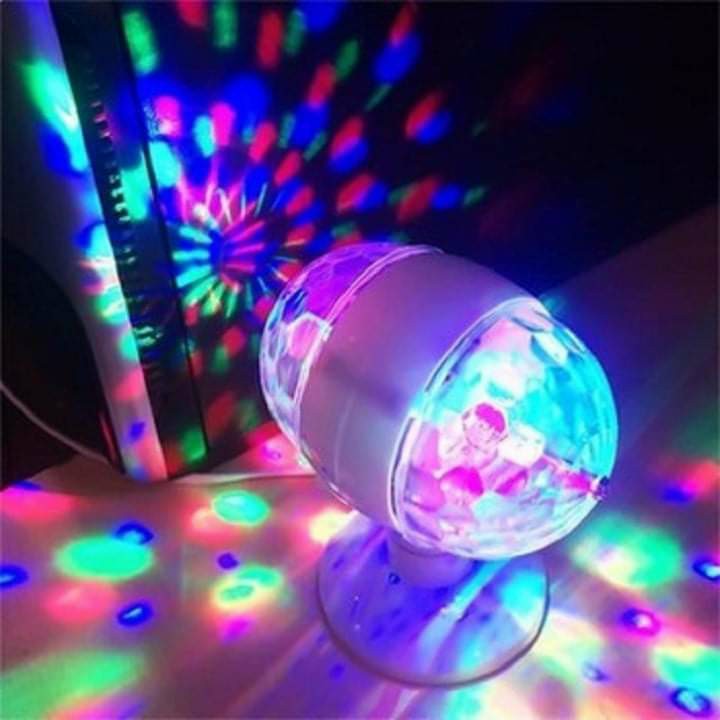 Đèn led quay 7 màu - đèn trang trí hình quả cầu đôi e27 - msp: 533