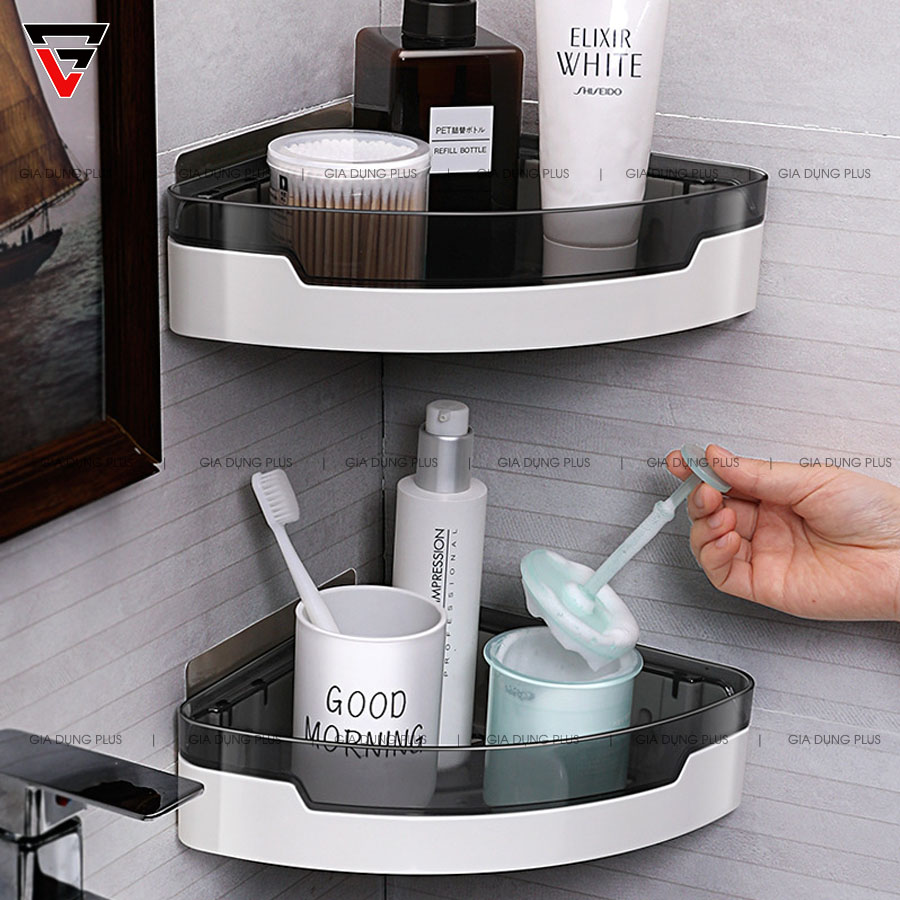 Kệ góc nhựa ABS đa năng dán tường bằng miếng dán dính tường siêu chắc