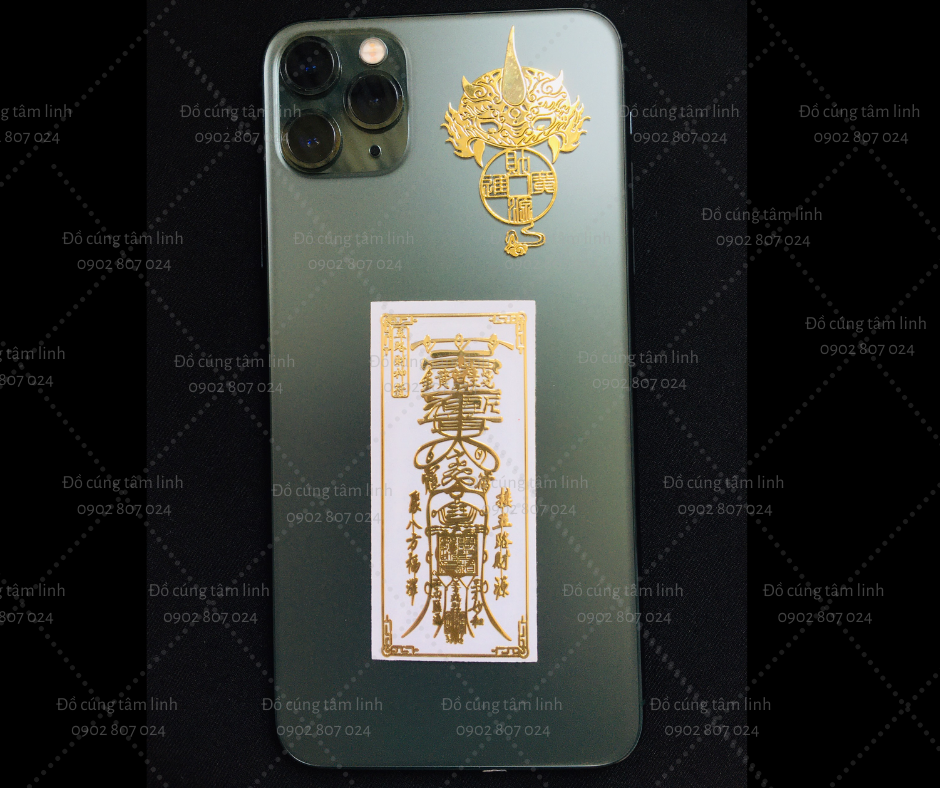 [HCM]Linh Phù Ngũ Lộ Thần Tài dán điện thoại - phù chiêu tài lộc may mắn dán điện thoại cửa nhà - Đã chú