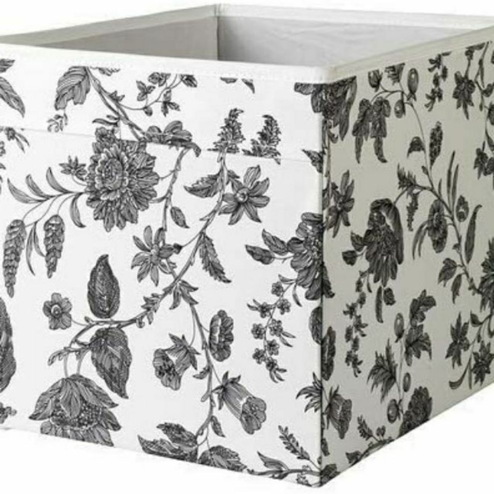 Hộp đựng đồ ikea gopan hoa đen 30x30x25cm