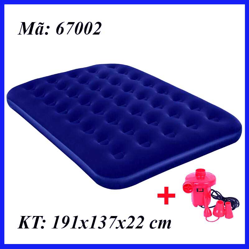 Đệm/Nệm bơm hơi tiện dụng 67002 -1,91m x 1,37m x 22cm kèm bơm điện