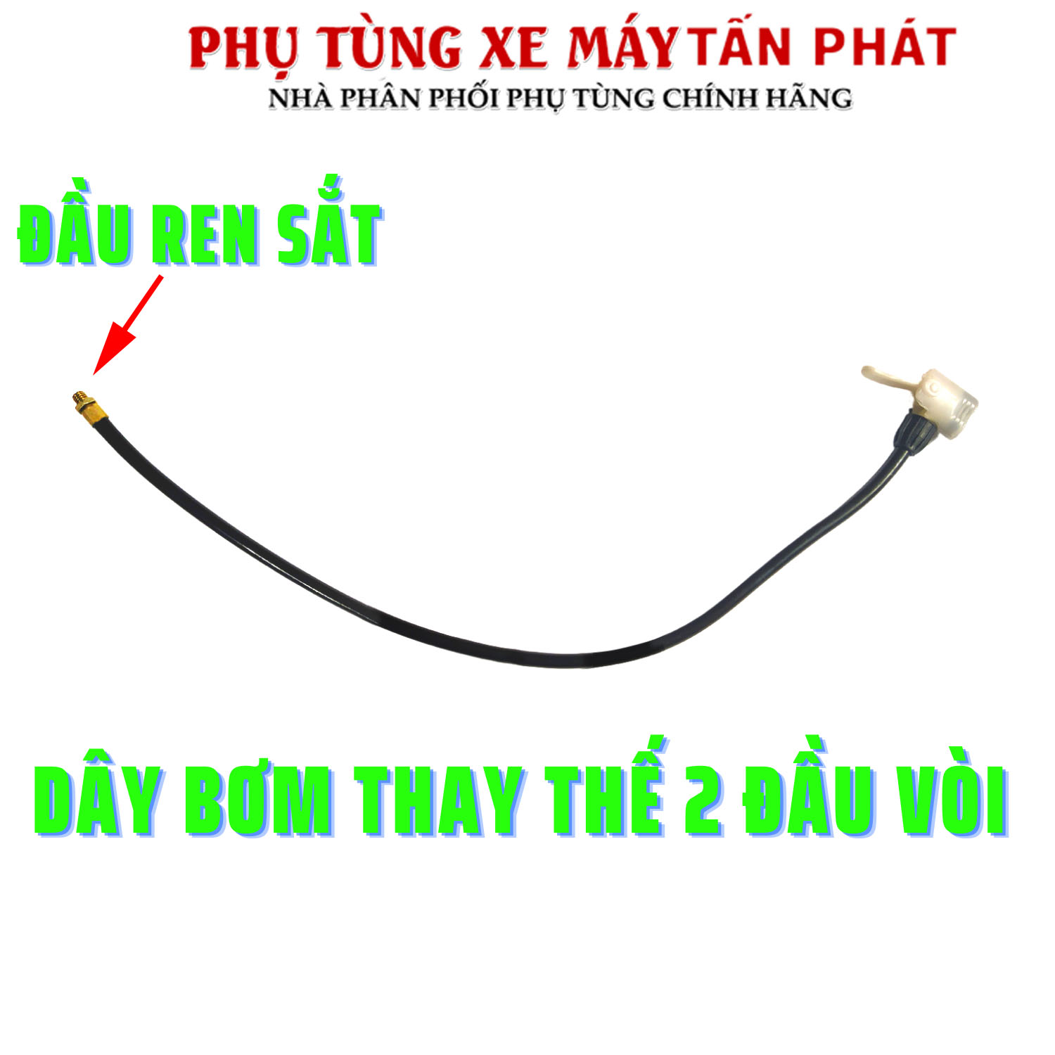 [Ren Sắt 7.6mm] Dây Bơm Hơi Chất Liệu Nhựa Kèm Van Khóa Thay Thế Dây Bơm Hỏng Ống Bơm bằng Tay Xe Đạp Xe Máy