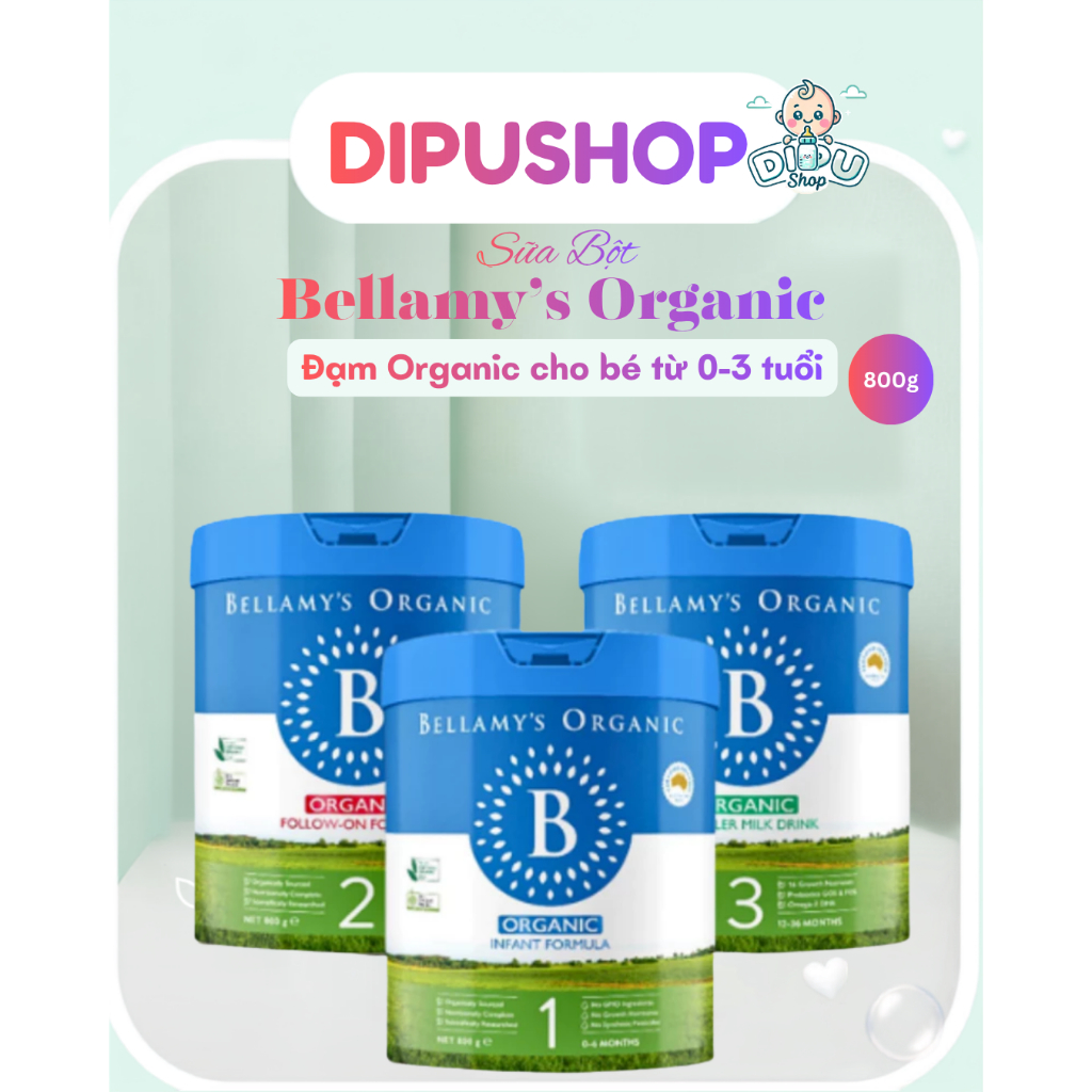 800g [HÀNG CÔNG TY] Sữa Bellamy Organic Đạm A1 8HMO Úc - Phát Triển Toàn Diện Cho Bé Chính Hãng