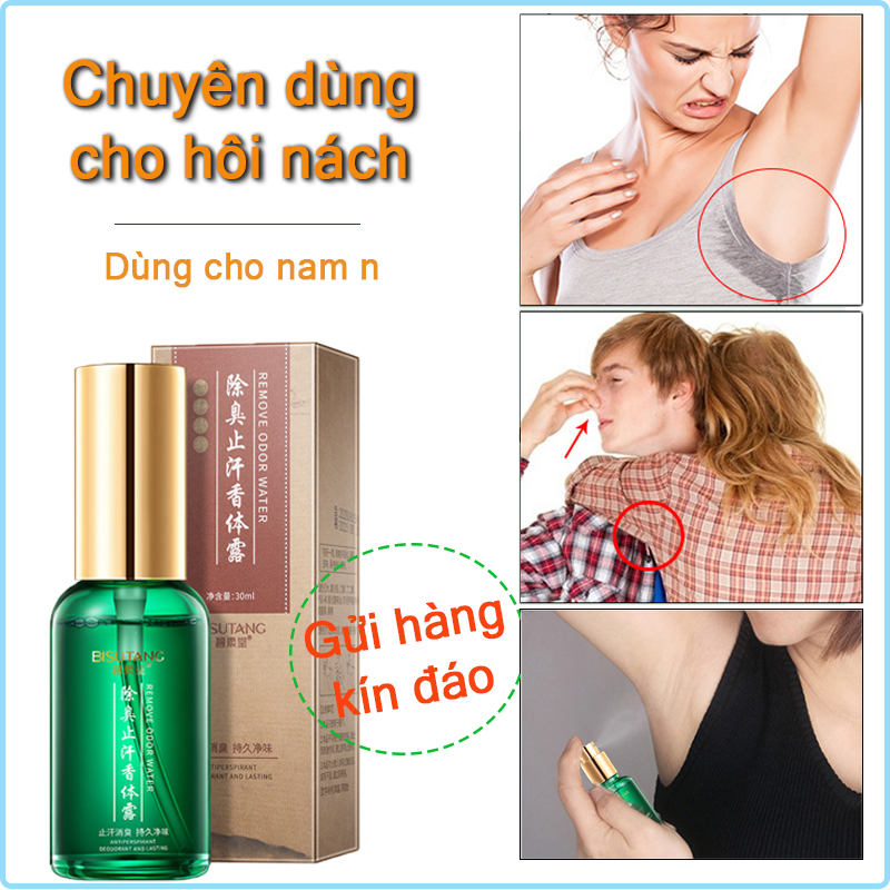 Xịt loại bỏ mùi hôi mách ngăn mồ hôi vùng nách xịt giảm thiểu mồ hôi giữ sảng khoái chính hãng 30ml-BISUTANG